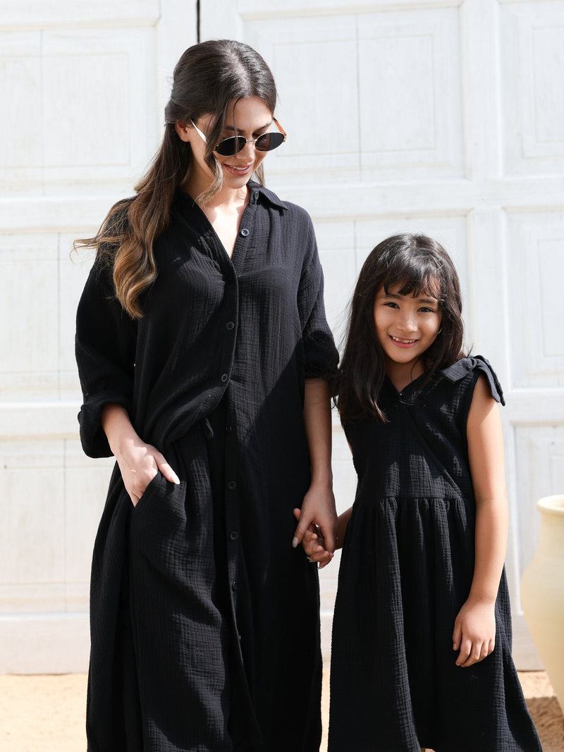 Mini Gothic Muzlin Black Dress Baby & Toddler Dresses  - Sowears