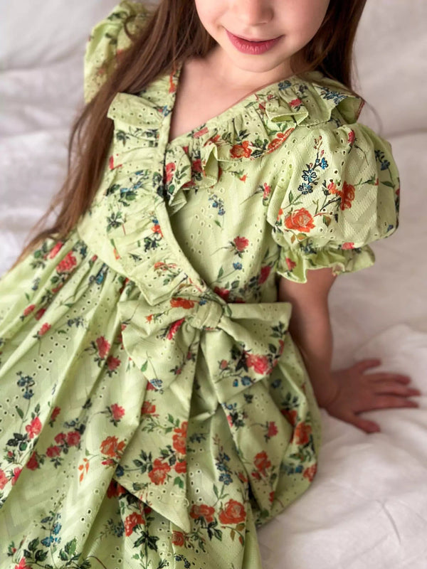 Mini Havana Cut Work Printed Dress For Girls Baby & Toddler Dresses  - Sowears