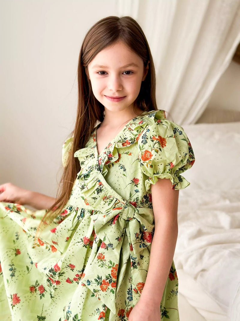 Mini Havana Cut Work Printed Dress For Girls Baby & Toddler Dresses  - Sowears