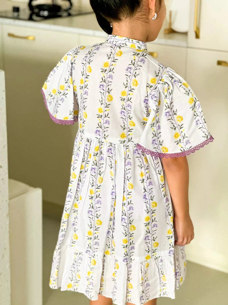 Mini Lilac Florid Long Dress Baby & Toddler Dresses  - Sowears