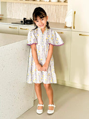 Mini Lilac Florid Long Dress