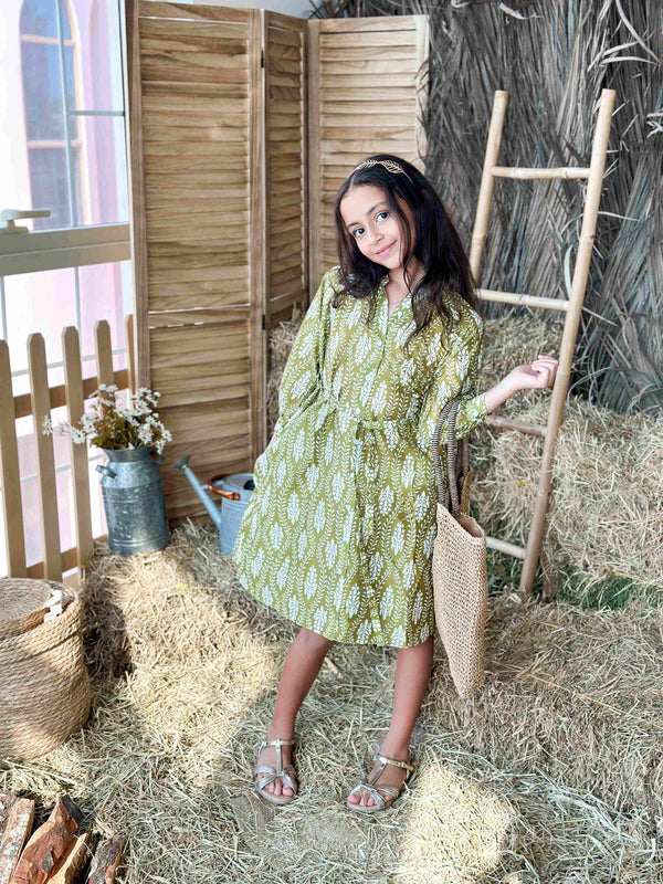 Mini Lucy Garden Green Long Dress Baby & Toddler Dresses  - Sowears