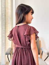 Mini Pecan Rose Long Dress for Girls Baby & Toddler Dresses  - Sowears