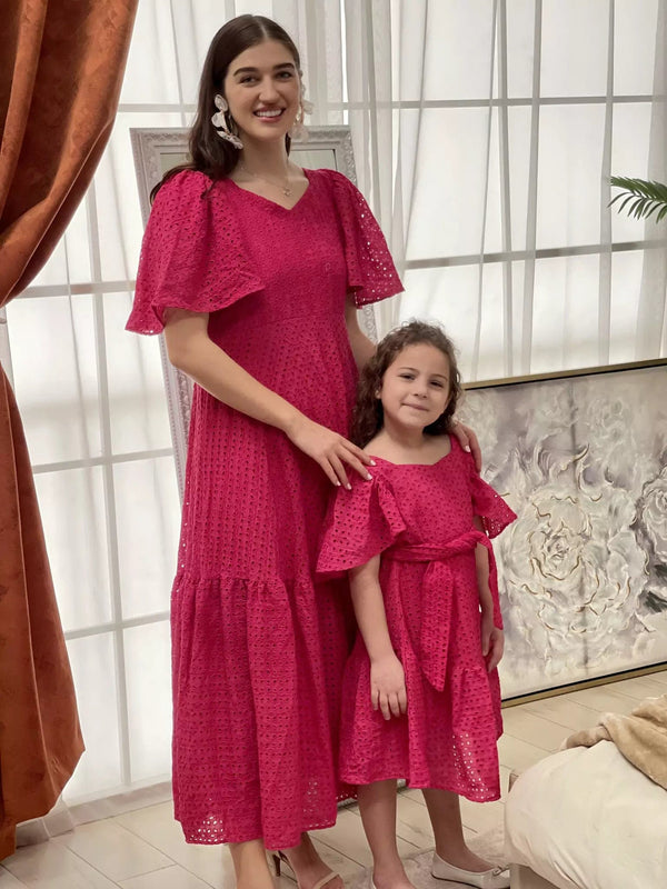 Mini Pembe Cutwork Long Dress Baby & Toddler Dresses  - Sowears