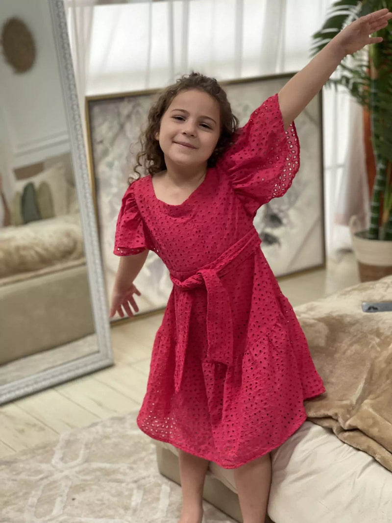 Mini Pembe Cutwork Long Dress Baby & Toddler Dresses  - Sowears