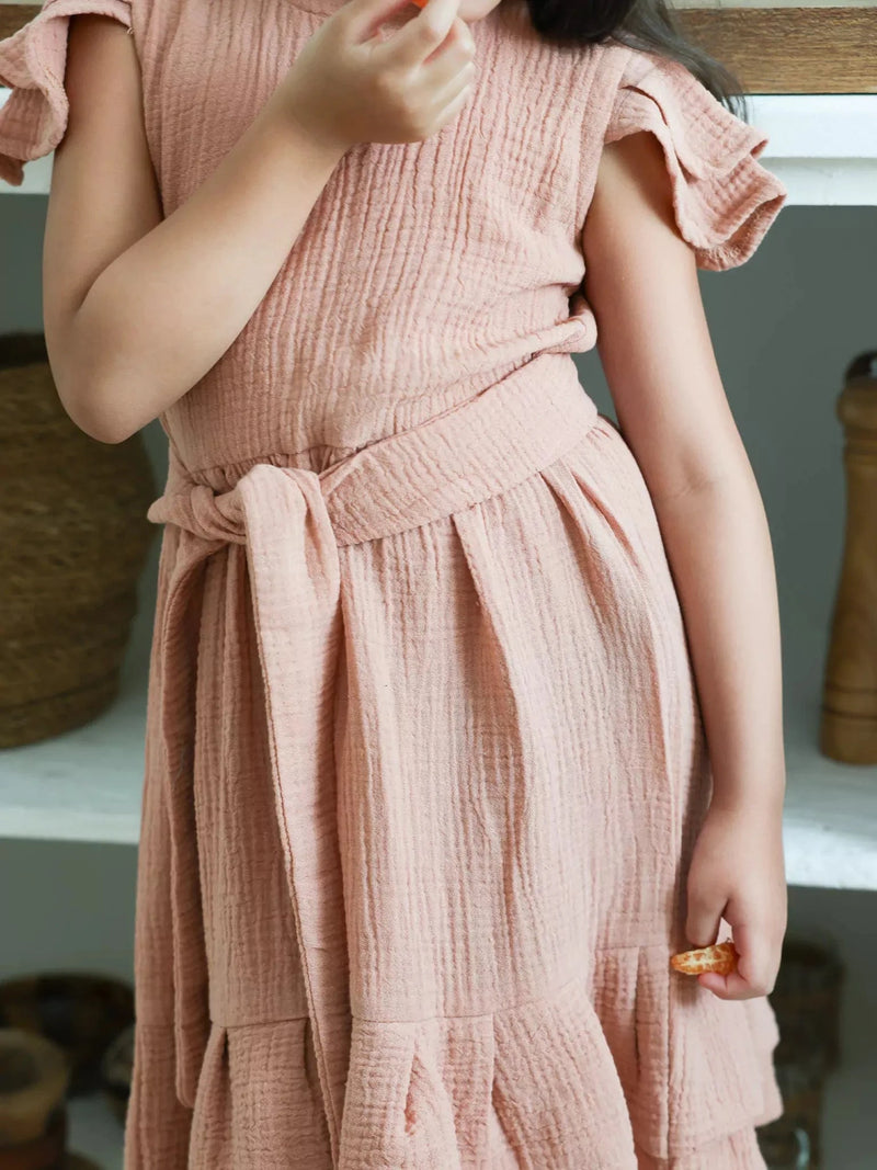 Mini Sloane Pastel Pink Dress For Girls Baby & Toddler Dresses  - Sowears