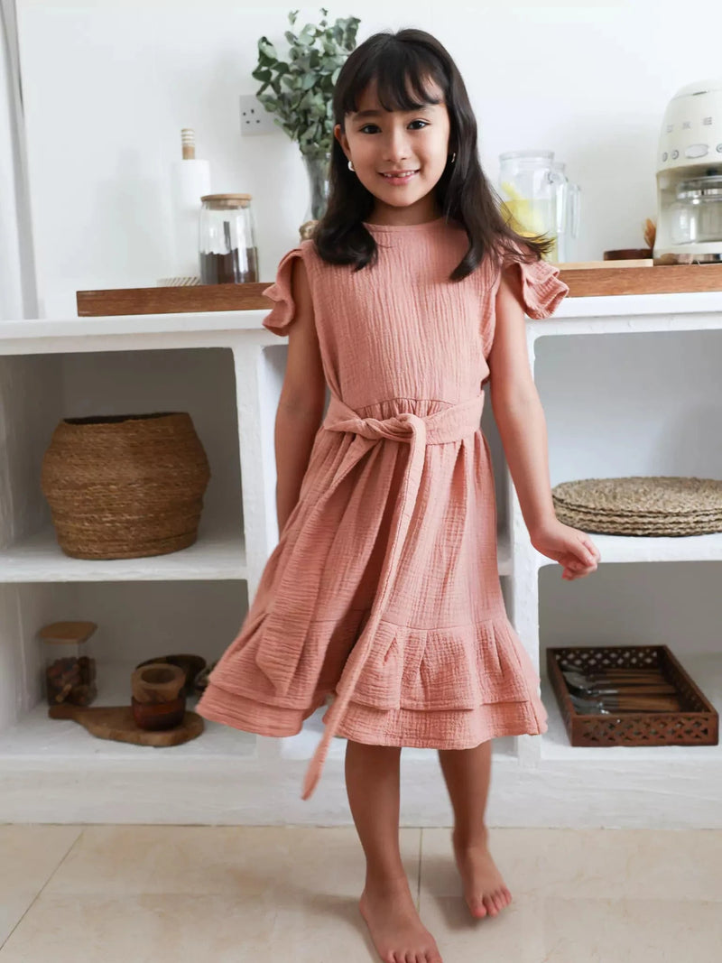 Mini Sloane Pastel Pink Dress For Girls Baby & Toddler Dresses  - Sowears