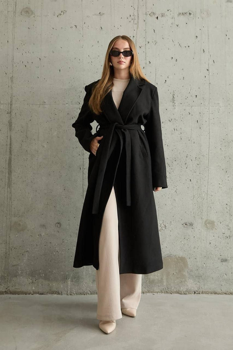 Muse Long Coat - Black Coats & Jackets  - Sowears