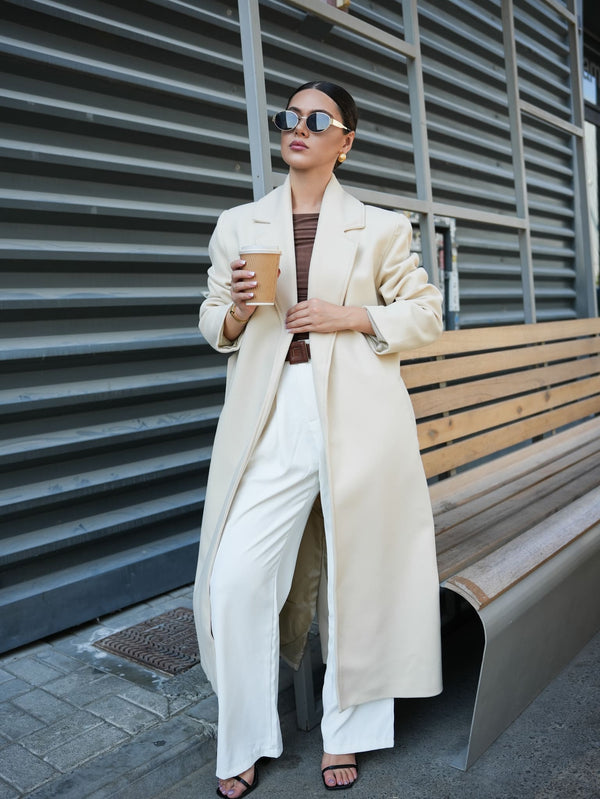 Muse Long Coat - Cream Coats & Jackets  - Sowears