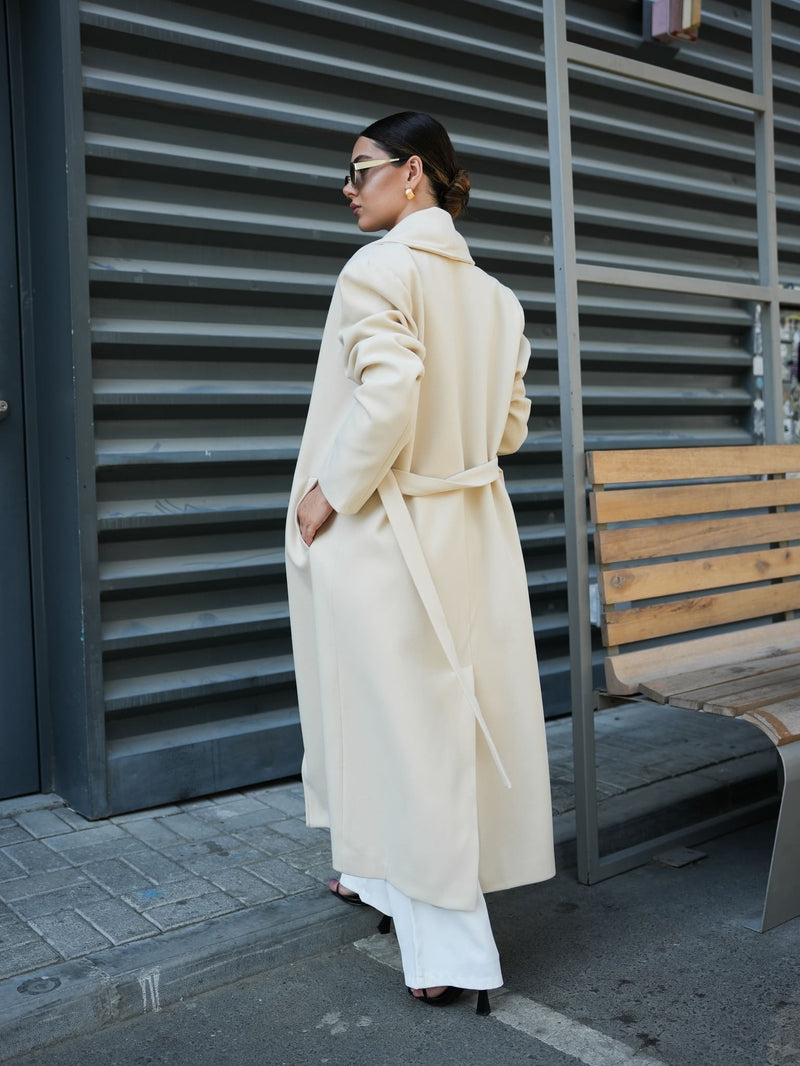 Muse Long Coat - Cream Coats & Jackets  - Sowears