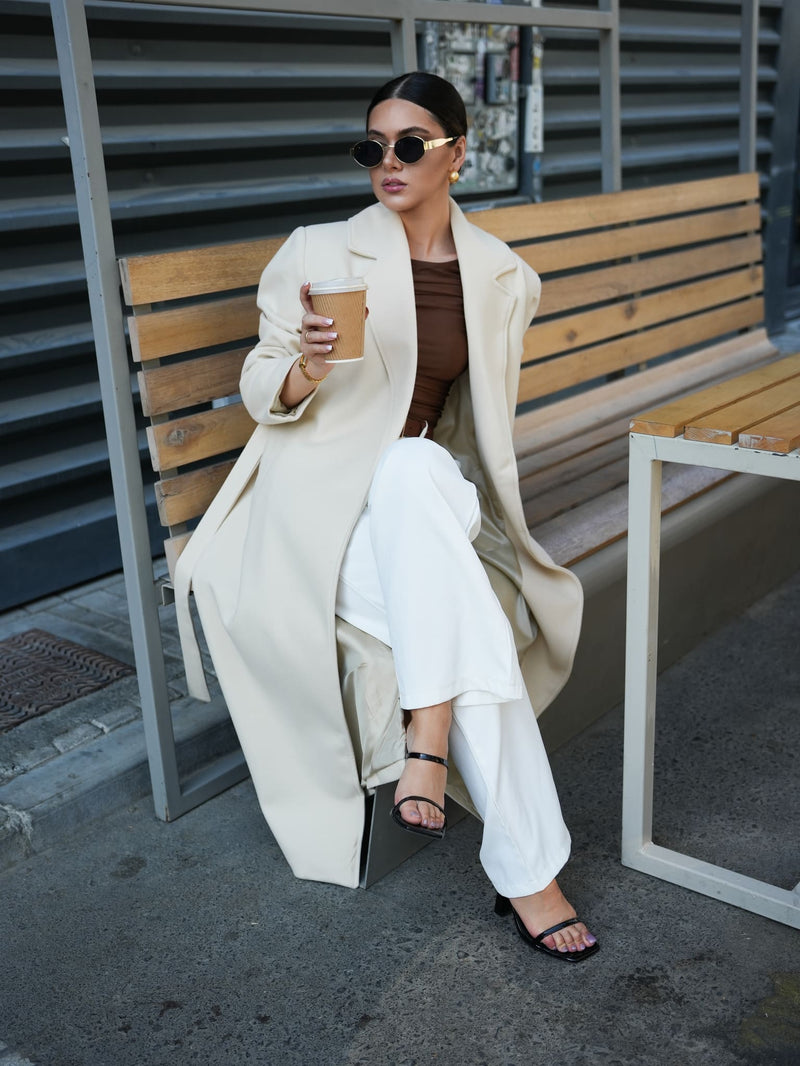 Muse Long Coat - Cream Coats & Jackets  - Sowears