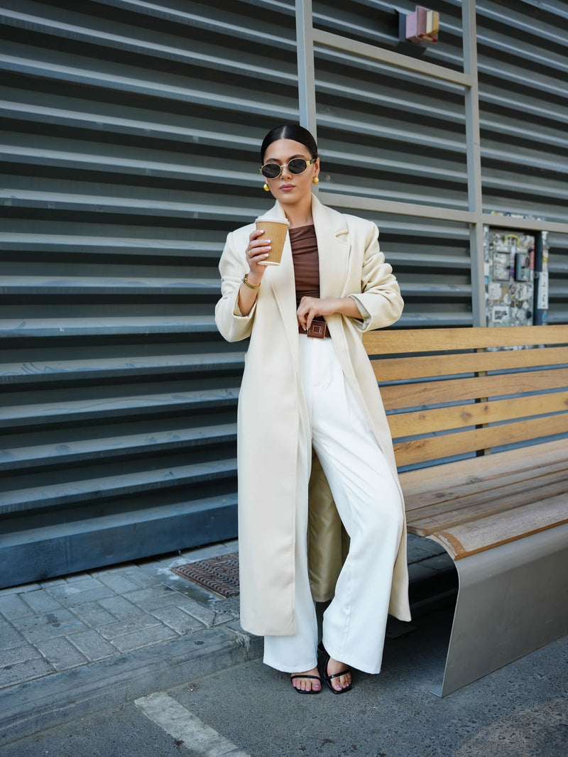 Muse Long Coat - Cream Coats & Jackets  - Sowears