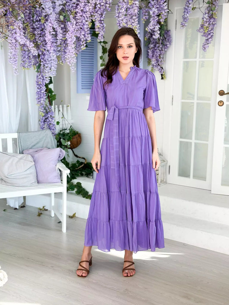 Amethyst Lilac Long Dress Dresses  - Sowears