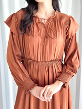 Anastasia Long Dress - Brown Dresses  - Sowears