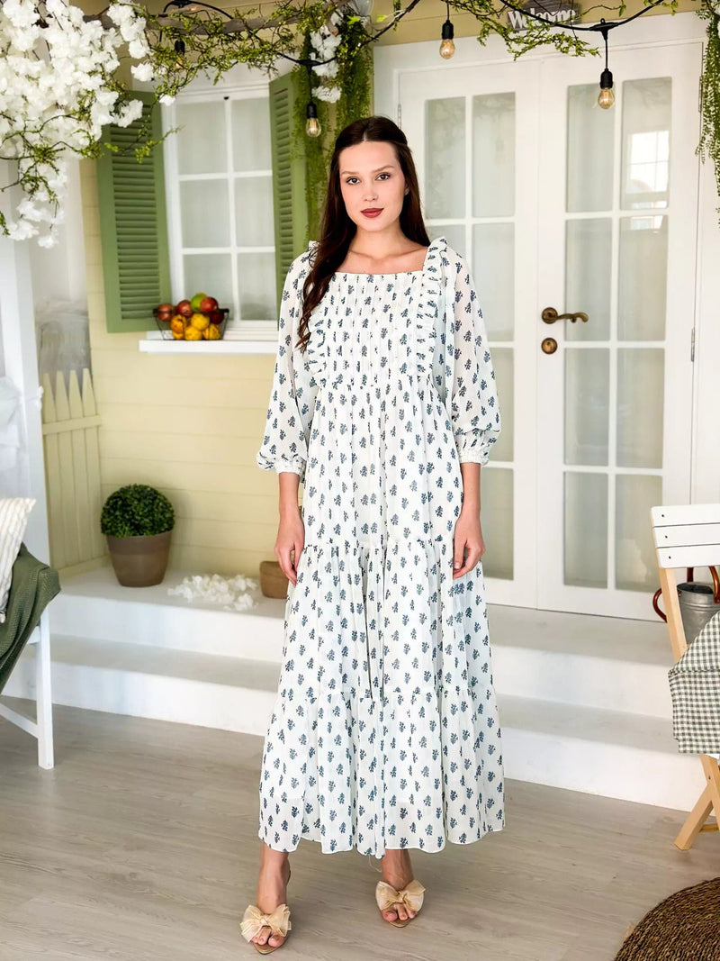 Aqua white dress online