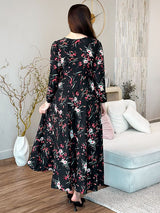 Ashlyn Black Floral Dress Dresses  - Sowears