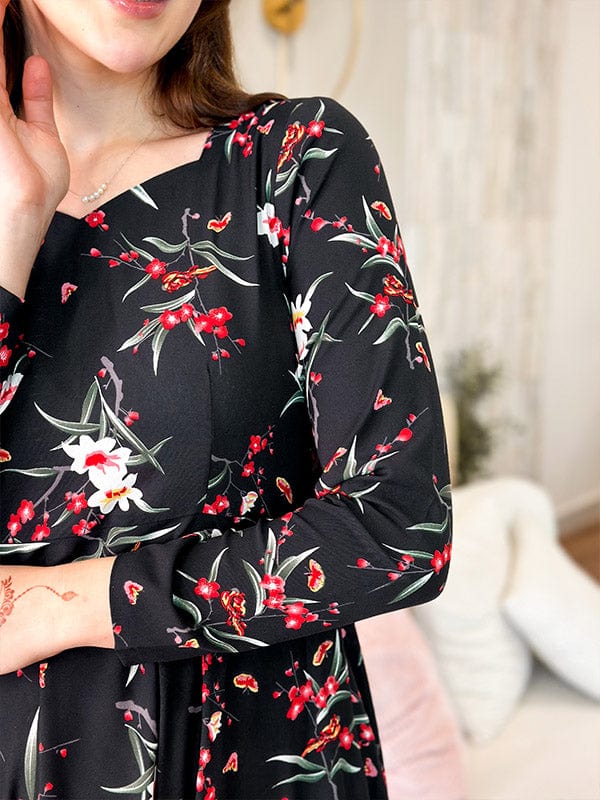 Ashlyn Black Floral Dress Dresses  - Sowears