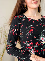 Ashlyn Black Floral Dress Dresses  - Sowears