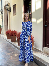 Big bold Long Floral Dress Dresses  - Sowears