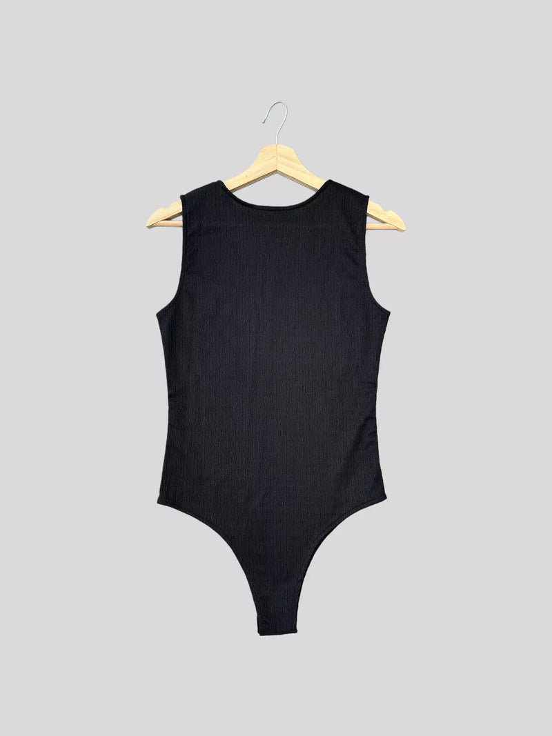 Black Bodysuit - Sleeveless Dresses  - Sowears