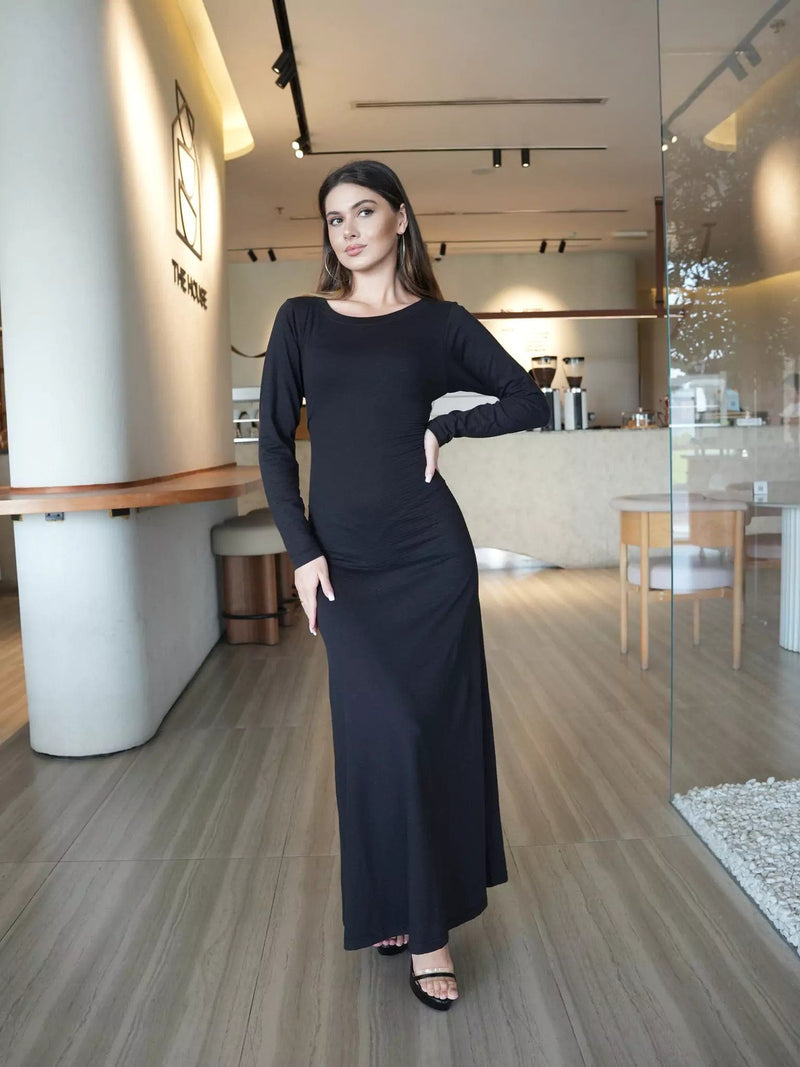 Black Knit Wear Dress Dresses  - Sowears