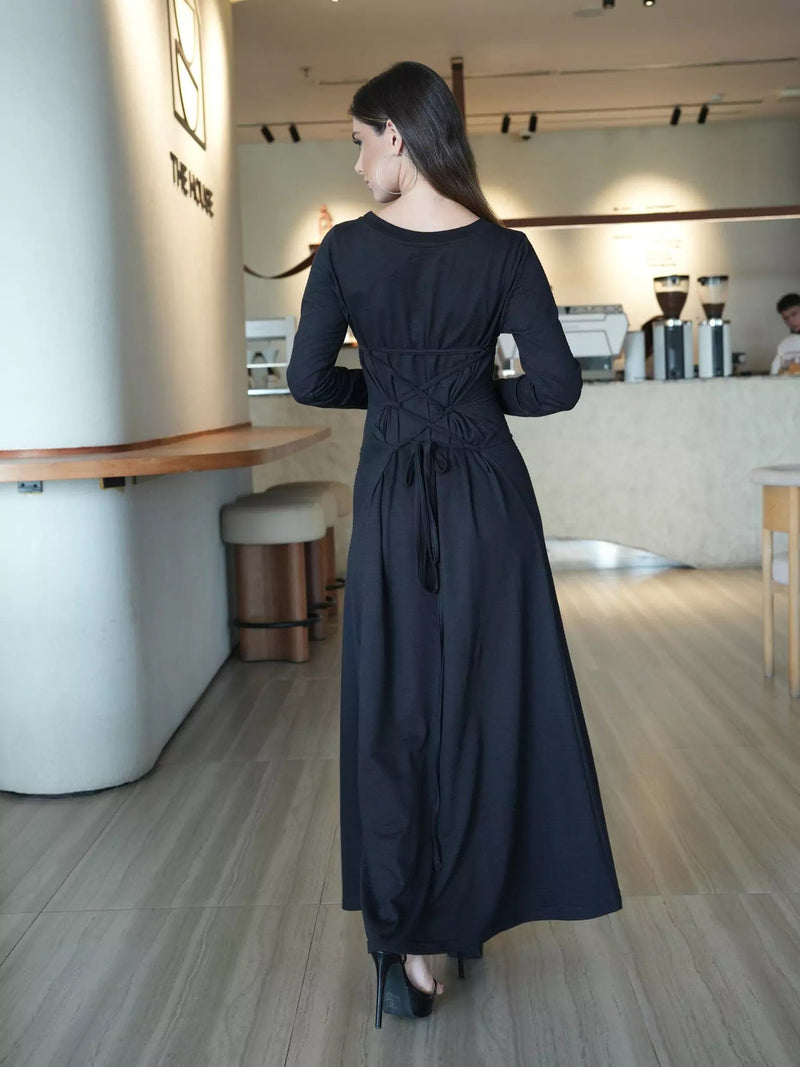 Black Knit Wear Dress Dresses  - Sowears