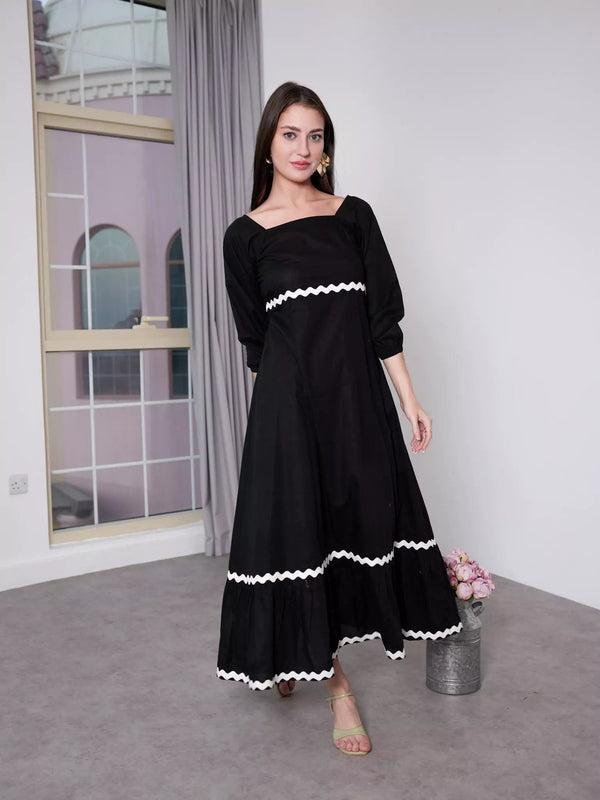 Black Swirl Long Dress