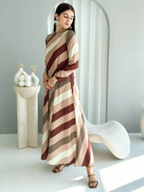 Caffeine Stripes Long Dress Dresses  - Sowears