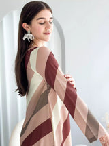 Caffeine Stripes Long Dress Dresses  - Sowears