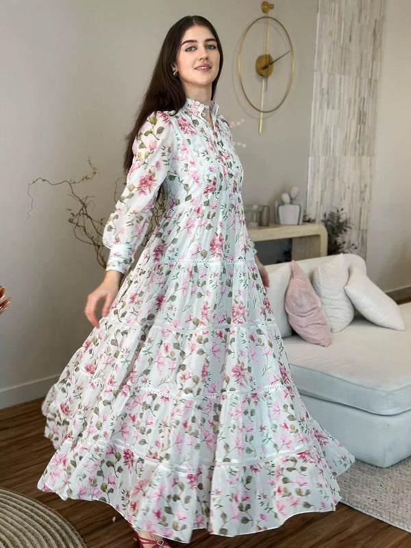 places to get fitted for a dress near me Dahlia Pink Floral Lace Mermaid Gown (Archive Sale)
