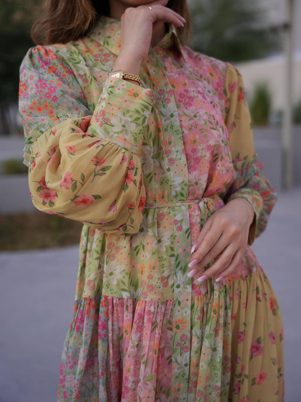 Camellia Floral Long Dress