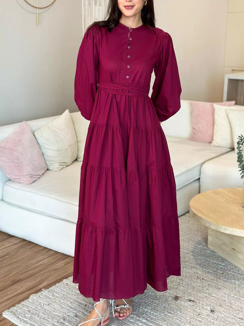 Cardinal Cotton Long Dress Dresses  - Sowears