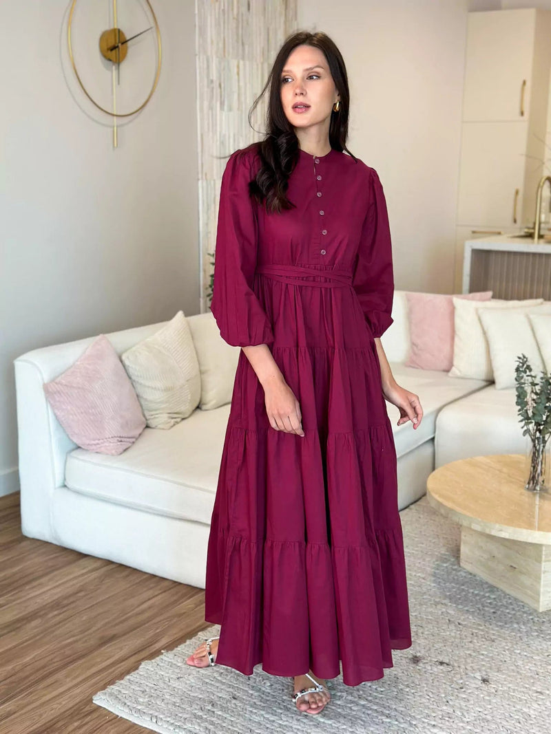 Cardinal Cotton Long Dress