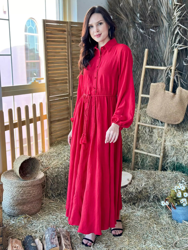 Charlotte Dress In Red Dresses  - Sowears