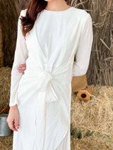 Classic White Wrap Dress Dresses  - Sowears