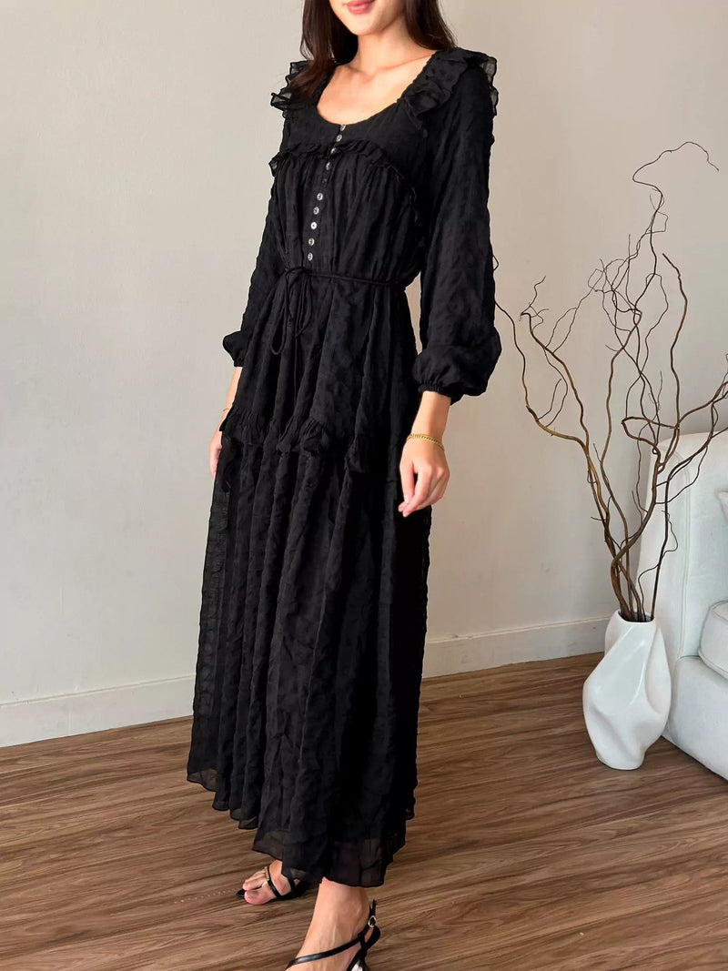 Conte Black Textured Dress Dresses  - Sowears