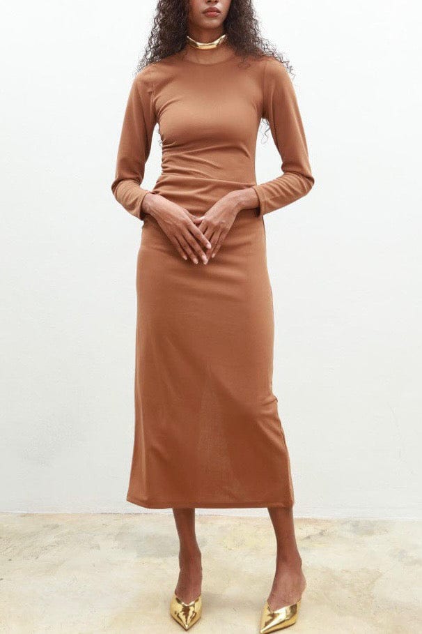 Cozy Brown Bodycon Dress Dresses  - Sowears