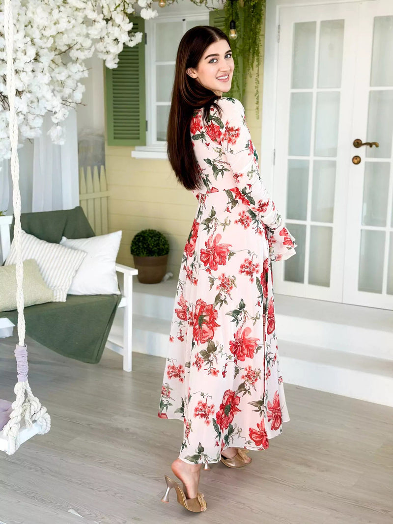 Dahlia Floral Long Dress Dresses  - Sowears