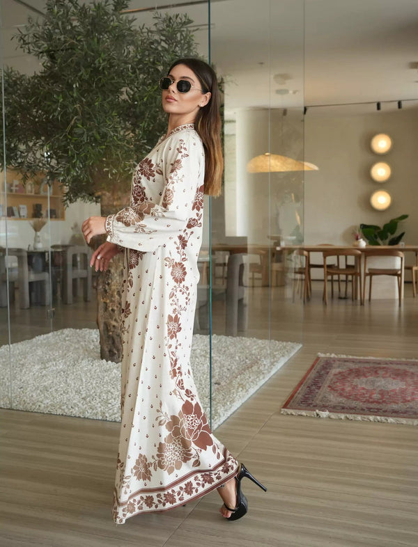 knee length dresses for ladies Beautiful V-neckline Long Puffy Sleeves Gradient Party Dress, Long Shi –  Cutedressy
