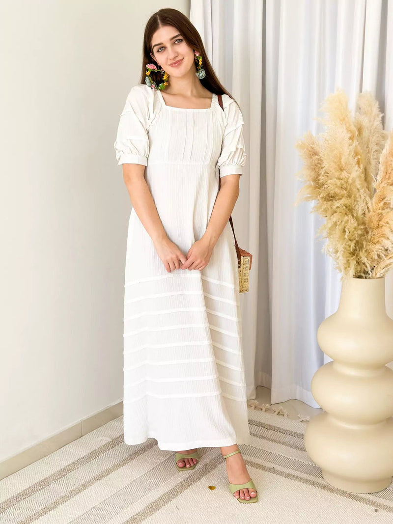 Ethereal Frost Solid Long Dress Dresses  - Sowears