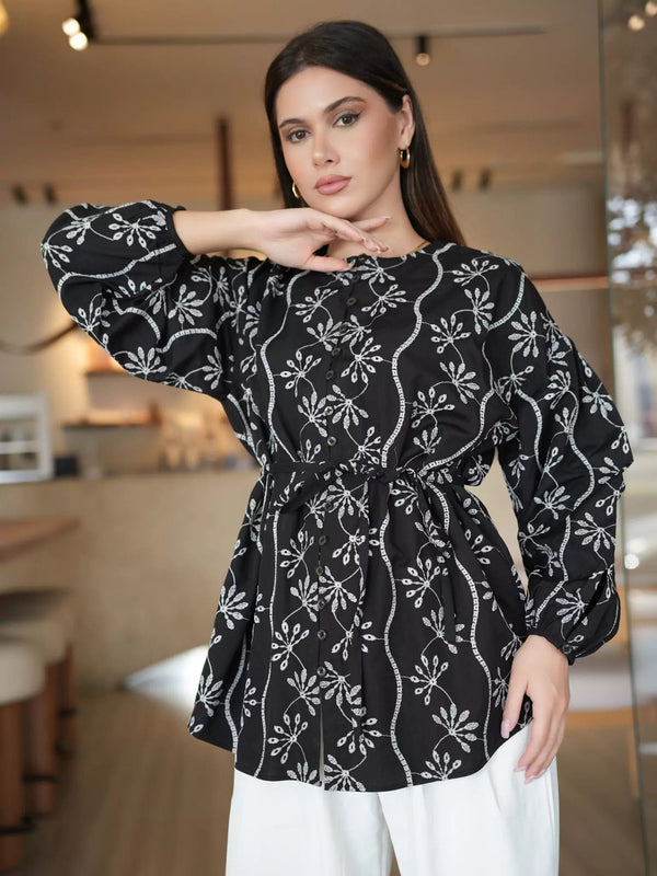 Evara Embriodered Shirt Dresses  - Sowears