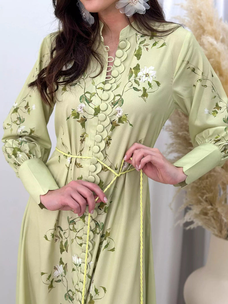 Ferula Pastel Green Long Dress Dresses  - Sowears