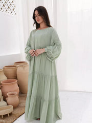 Fiora Green Dress and Upper