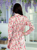 Florence Shirt Dress In Pink Floral Dresses  - Sowears