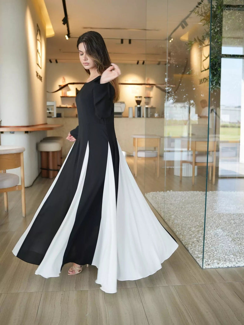 Fossor Black And White Dress Dresses  - Sowears