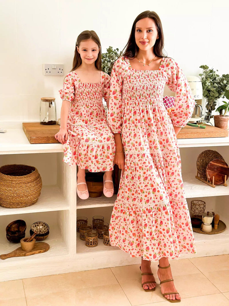 Fragaria Strawberry Long Dress Dresses  - Sowears