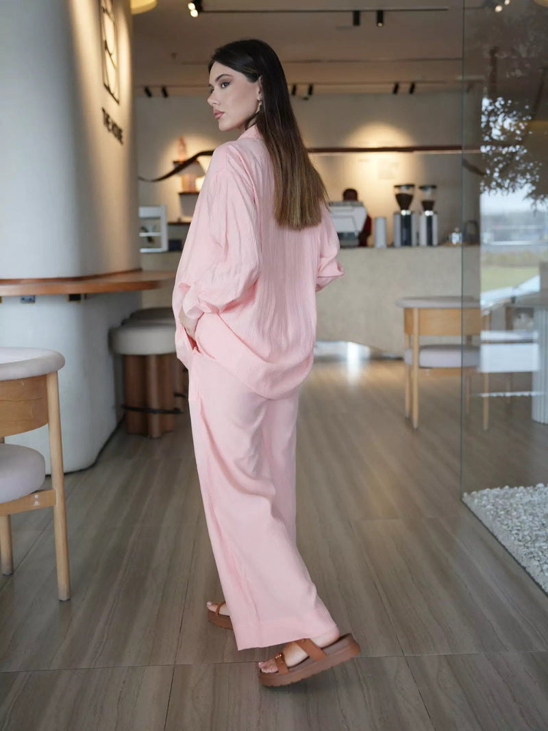 Freedom Pink Button Down Shirt Dresses  - Sowears