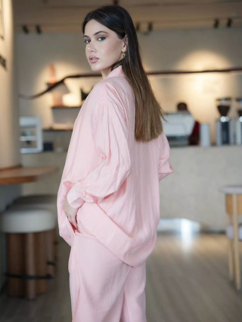 Freedom Pink Button Down Shirt Dresses  - Sowears