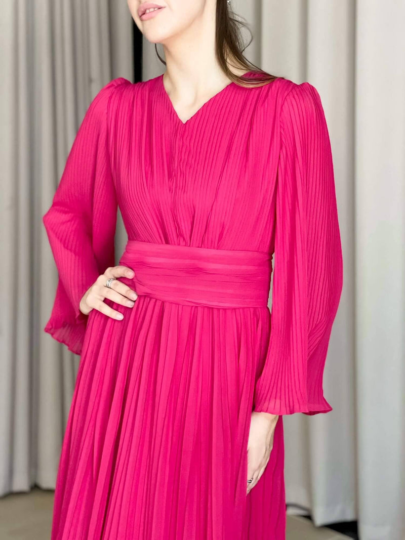 Freya - Pink Pleated Dress Dresses  - Sowears