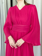 Freya - Pink Pleated Dress Dresses  - Sowears